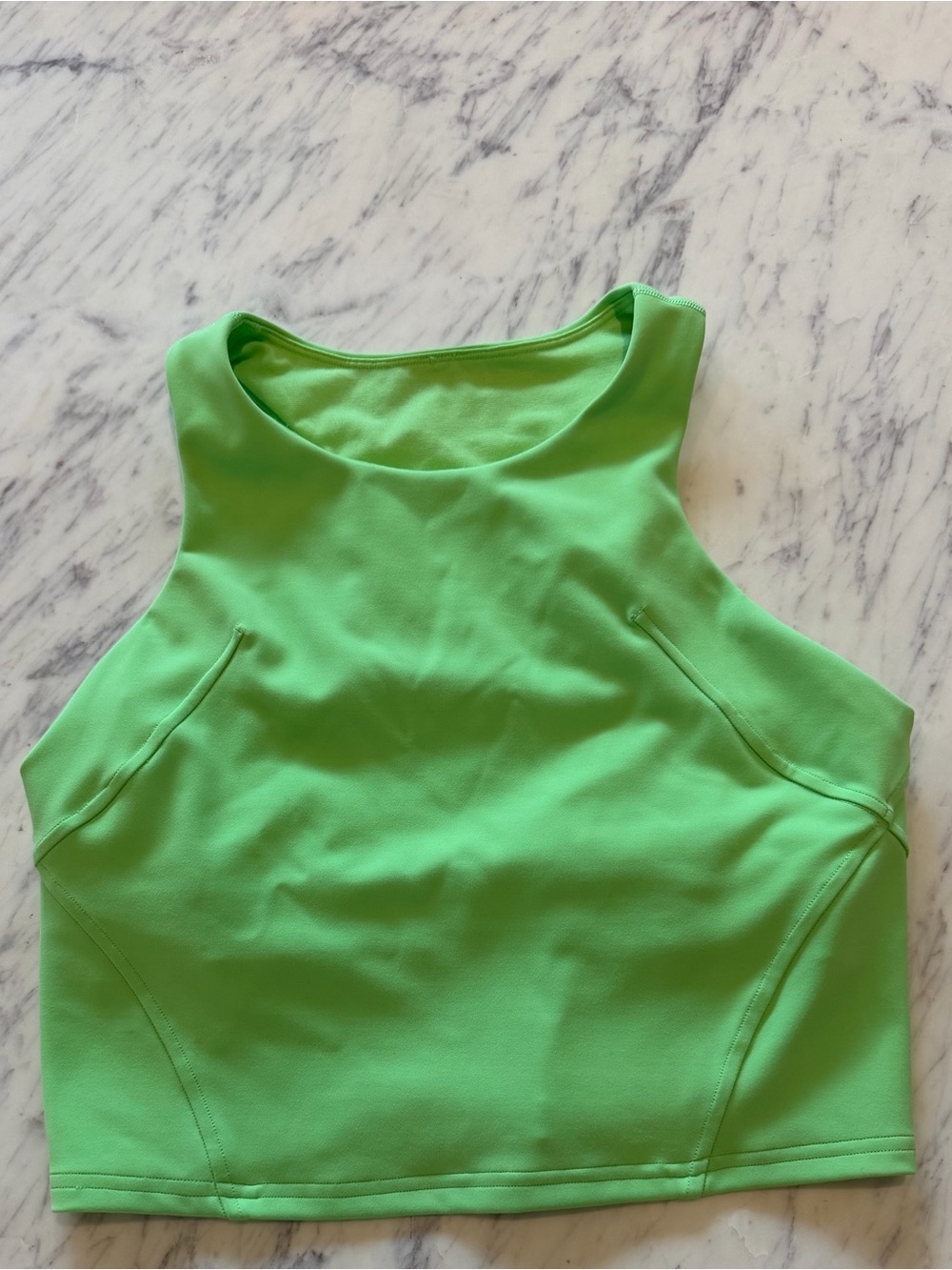 Lululemon High-Neck Bra Tank Top Bright Scream Green Size 8